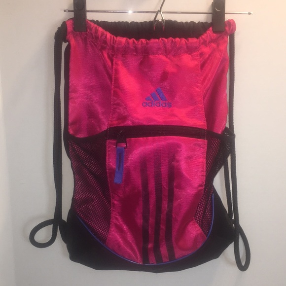 ADIDAS ALLIANCE II DRAWSTRING BACKPACK WITH ZIPPERED POCKET AND LARGE STORAGE